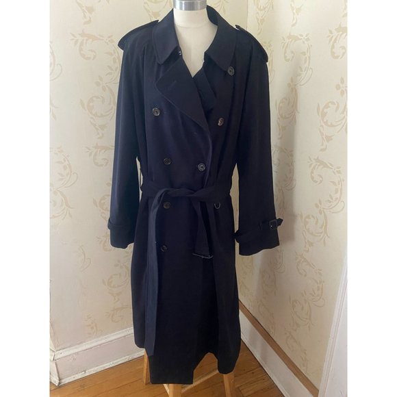Men's Size 44 Long Burberry London Nova Check Wool Lined Trench Coat Beautiful